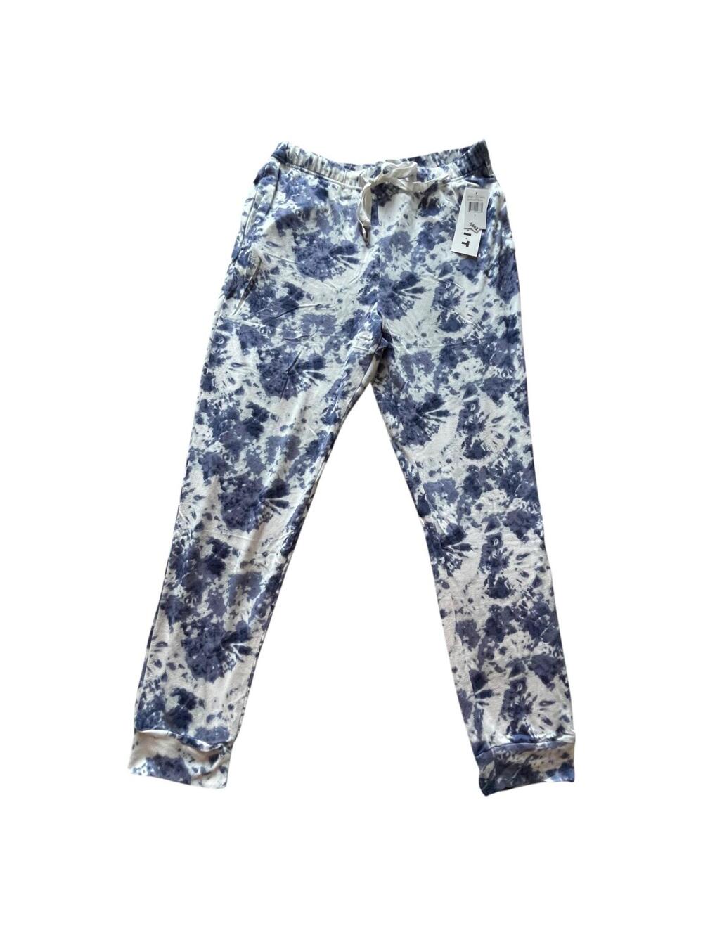 NWT Kikit Blue Tie Dye Lounge Pants Women’s LARGE Drawstring